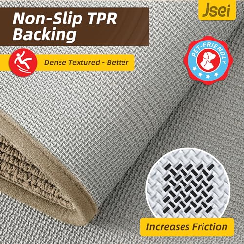 Dirt Trapper Door Mat 24"x36", Non-Slip Washable Entryway Rug, Beige