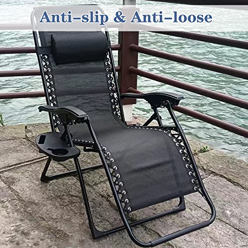 Clip-On Zero Gravity Chair Cup Holder Tray - 2 Pack with Phone Slot