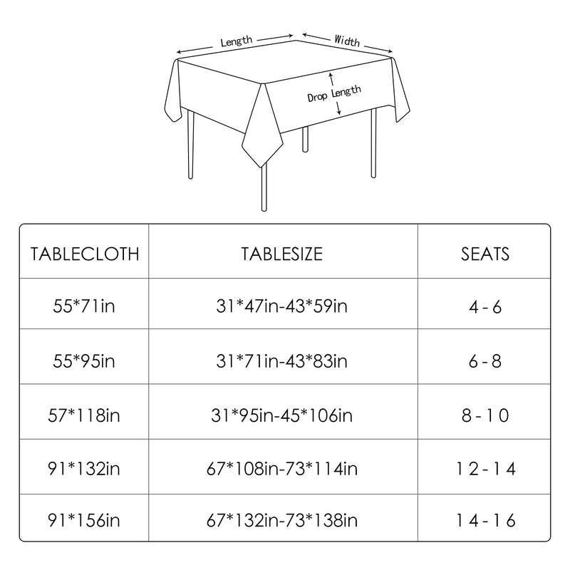 BALCONY & FALCON Table Cloth for 6 Foot Rectangle Tables – Waterproof, Wrinkle-Free Farmhouse Tablecloth for Dining, Kitchen, Wedding, Baby Shower & Holiday Gatherings (Owl Gray, 55" x 95")