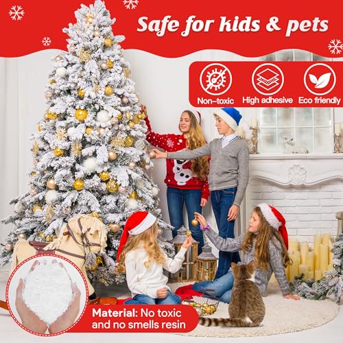 Self-Adhesive Snow Flocking Powder, 2 lbs - Fake White Snow for Holiday Decor