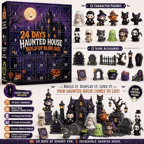 Haunted House Halloween Advent Calendar - 24 Day Spooky Countdown Decor