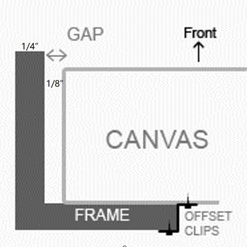 GVS-ART Solid Wood Grain Pattern Floating Frame for 16x20 Artwork Canvas, 7/8" Deep & 1/8“ Space Around For Canvas Painting,Real Solid Wood Canvas Floator Frame 1-Pack