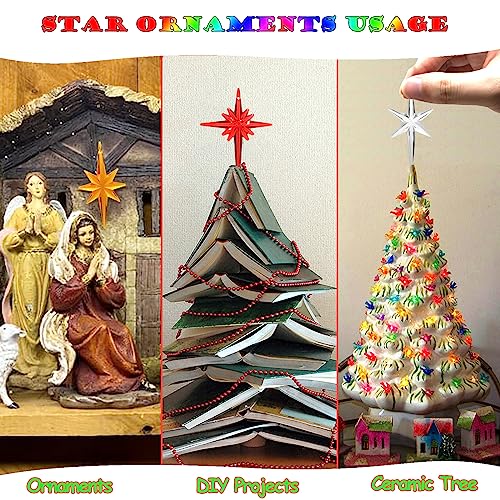 Replacement Ceramic Christmas Tree Star Topper Ornaments - 21 Pack Multi-Color