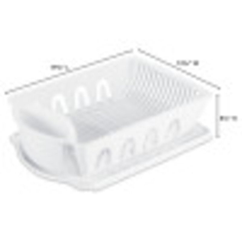 Sterilite Large 2 Piece Sink Set, with Drainboard for Drying, Holds Clean Dishes in the Kitchen such as Plates, Cups, and Silverware, White, 6-Pack