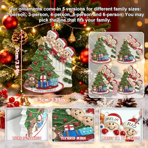 Personalized Family of 3 Christmas Ornaments, Tree Decor – TOZUJA