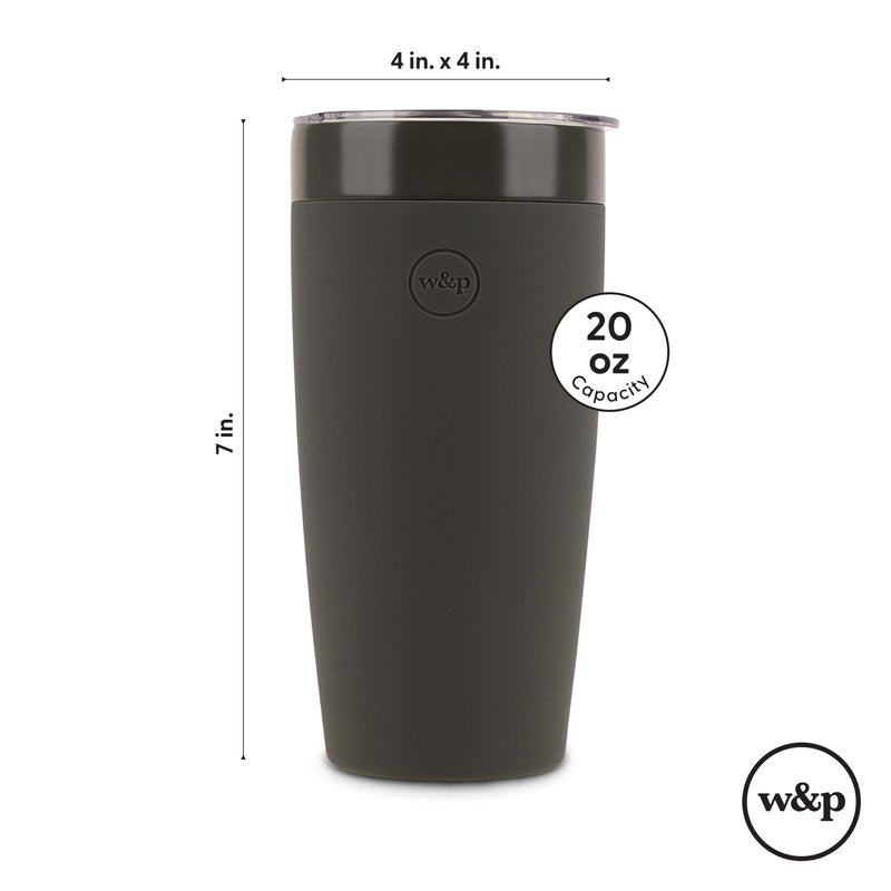 W&P Porter Insulated Tumbler 20 oz | No Metallic Aftertaste Ceramic Coated for Water, Coffee, & Tea | Wide Mouth Vacuum Insulated | Dishwasher Safe, Lavender