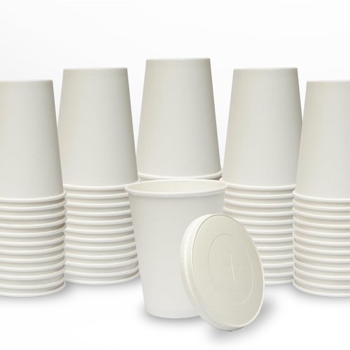 ECOPLANET Compostable Disposable Cups with Lids | Biodegradable and Eco-Friendly Beverage Solution | Durable Cups for Hot and Cold Drinks (9 oz)