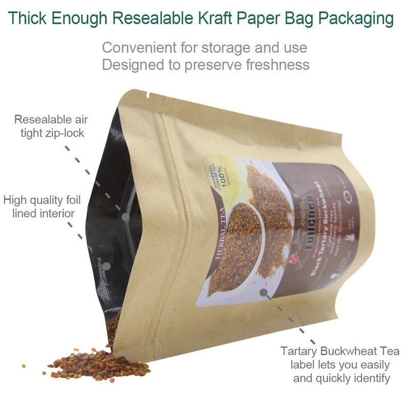 FullChea - Himalayan Tartary Buckwheat Tea - Roasted Black Buckwheat - Loose Leaf Herbal Tea - Caffeine Free - NON-GMO - Gluten Free - 100% Natural 16oz / 453g