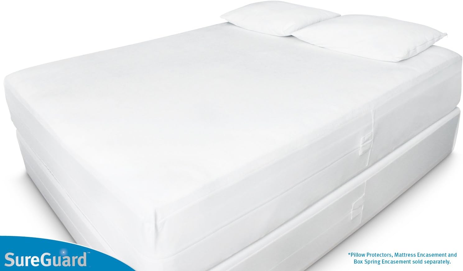 SureGuard Queen Mattress Encasement - 100% Waterproof, Bed Bug Proof, Hypoallergenic | Deep 13-16 in. Cover