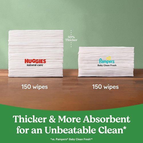 Huggies Natural Care Baby Wipes - Unscented & Hypoallergenic | 6 Flip-Top Packs (288 Wipes)