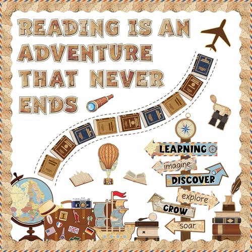 Reading Is An Adventure Bulletin Board Decoration Set for Classroom