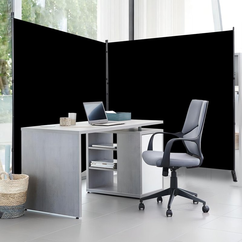 Room Divider 6FT 2 Panel Privacy Screen, 142'' Wide Fabric Indoor Room Divider Wall Divider for Room Separation, Portable Room Partitions and Dividers Freestanding Temporary Wall Room Separators