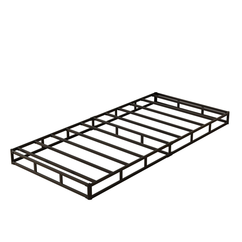 DiaOutro 4 Inch Low Profile Twin Box Spring with Fabric Cover, Heavy Duty Boxsping for Twin Bed, No Noise Mattress Foundation, Strong Metal Frame, Easy Assembly, Black