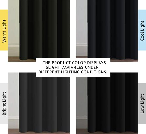 H.VERSAILTEX 100% Blackout Curtains - Thermal Insulated 96-Inch Long Panels | Energy-Saving Jet Black