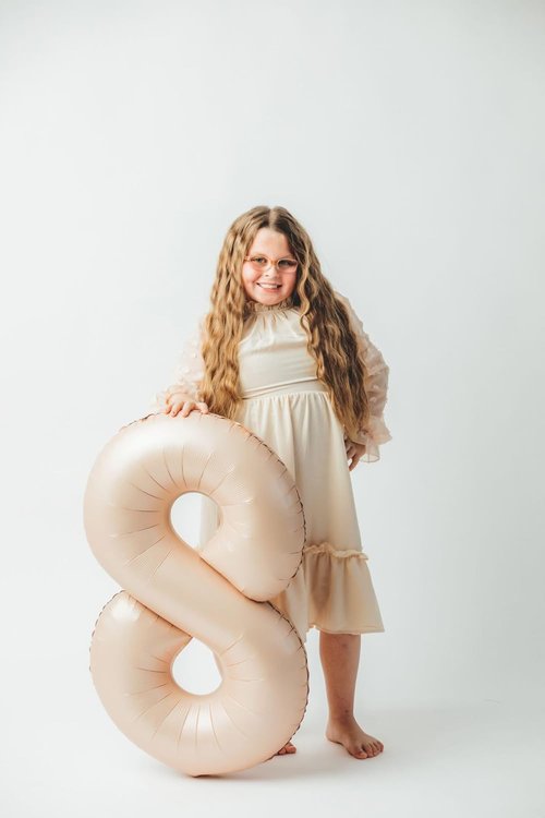Light Brown 40-Inch Number 8 Balloon - Tan Birthday Decorations for Boys & Girls