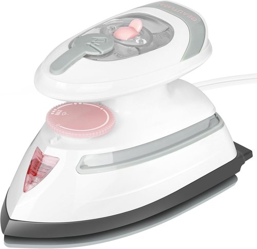 Beautural Mini Travel Steam Iron - Dual Voltage, Temperature Control, Non-Stick Soleplate | Perfect for Sewing & Quilting