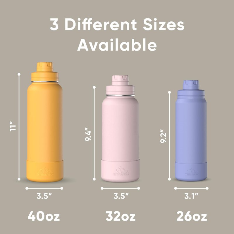Hydrapeak 26oz Sport Insulated Water Bottle with Chug Lid, Leak & Spill Proof, Keeps Drinks Cold for 24 Hours, Hot for 12 Hours, Premium Stainless Steel Water Bottles (26oz, Navy)
