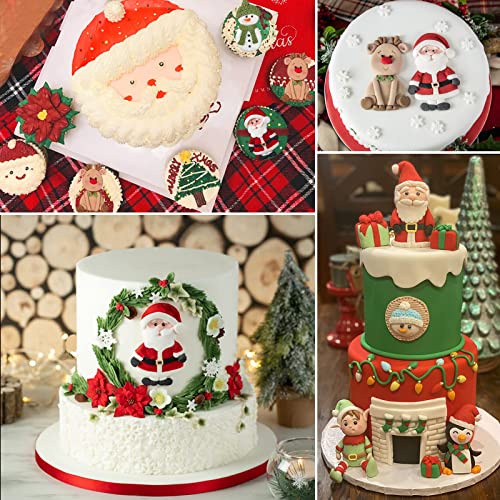G-49 Christmas Fondant Mold Set — Santa, Reindeer & Snowman Silicone Molds