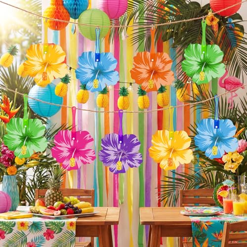 36-Piece Hibiscus Hand Fans Tropical Party Favors for Beach Luau Events