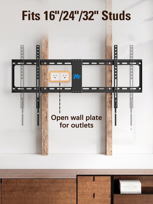 Mounting Dream Fixed TV Wall Mount, Low Profile Wall Mount Bracket for Most 42-90 Inch Television, Flush TVs Mount for Space Saving, Fits 16", 24", 32" Studs, Max VESA 800x400mm and 132lbs MD2361-32