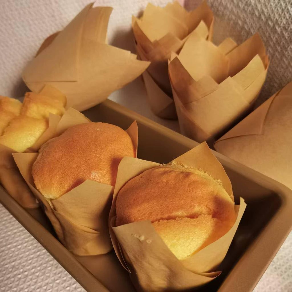 Natural Tulip Cupcake Liners by [Brand Name] - 200 Pcs Unbleached Greaseproof Muffin Liners for Baking | Perfect for Parties & Holidays