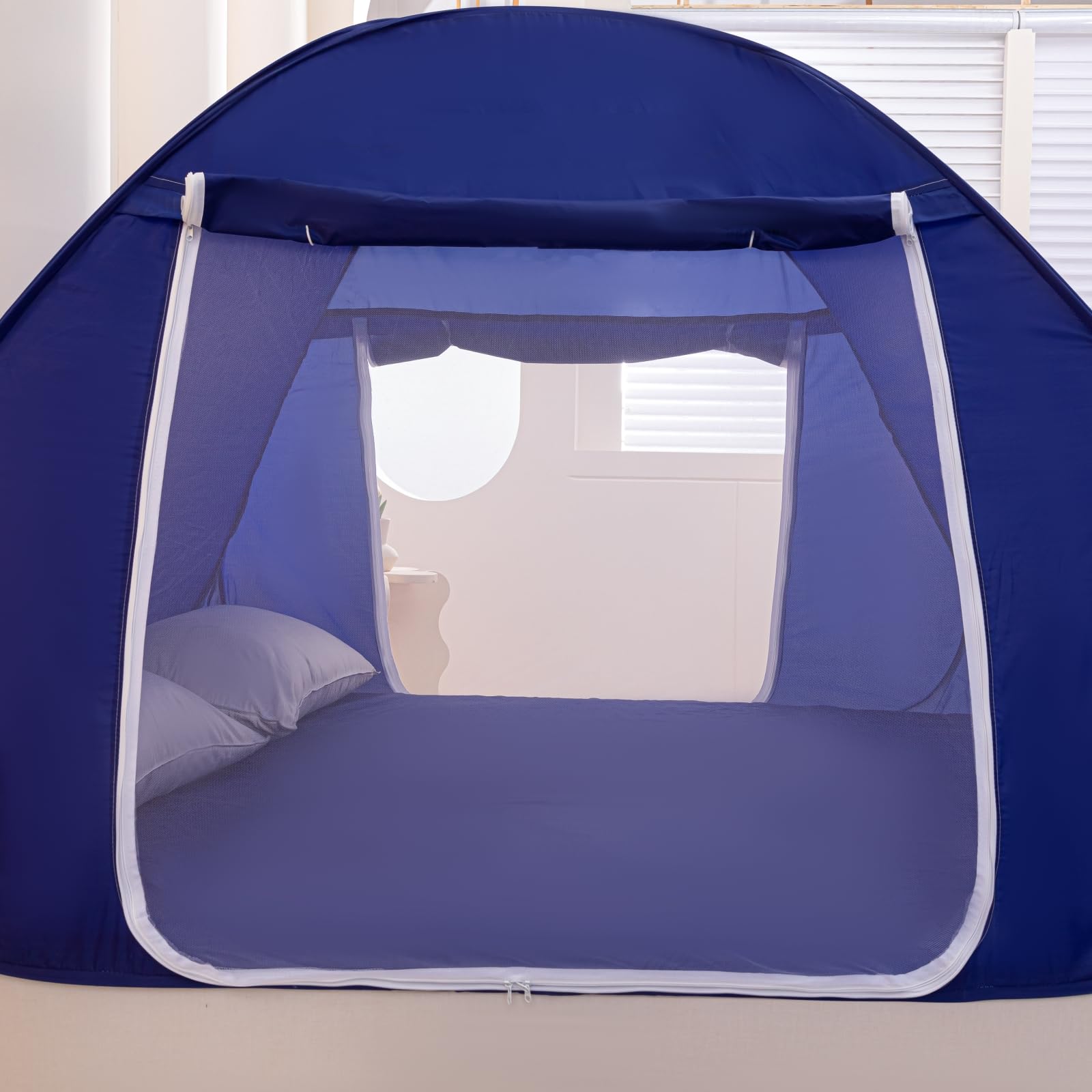 Mosquito Net for Bed, Folded Size 20 inch Portable Camping Travel Mosquito Tent, Pop Up Mosquito Net with Double Entry for King Queen Size Bed (Folded 20 Inch, 71"x79"x59")