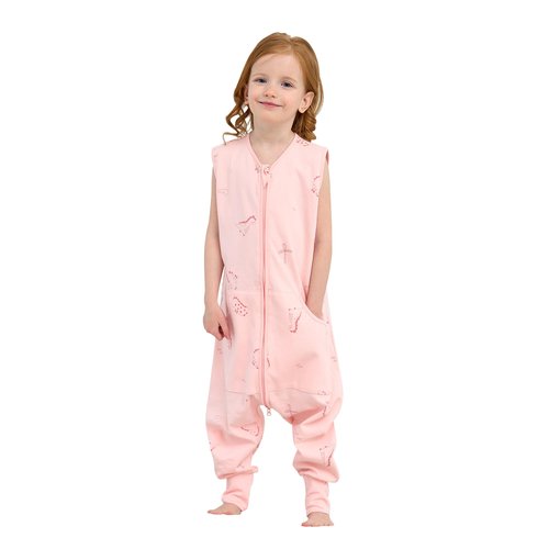 LAT Baby Sleep Sack,Summer Toddler Cotton Sleep Sacks with Legs,Dinosaur for Boys Girls,Baby Wearable Blanket with Zipper(XL(4-6T),Pink)