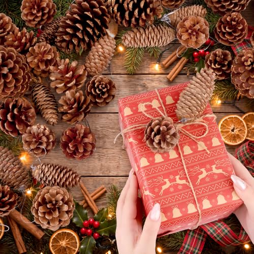 Gold 42 Pcs Pine Cone Ornaments Set for Christmas Tree - Fovths