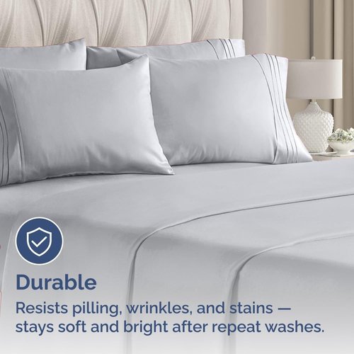 King Pillow Cases by [Brand Name] - Ultra Soft Hotel Quality Covers | Wrinkle-Free & Stain Resistant - 10 Pcs Set in Steel Blue