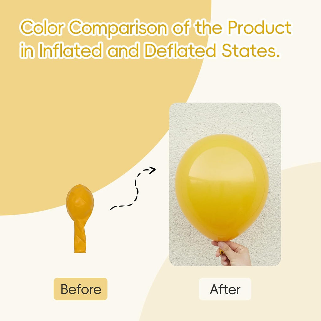 Mustard Yellow Balloons - 12-Inch Latex Party Balloons | 50-Pack for Thanksgiving & Baby Showers