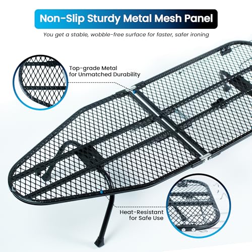 Foldable Tabletop Ironing Board with Metal Mesh and Heat-Resistant Cover
