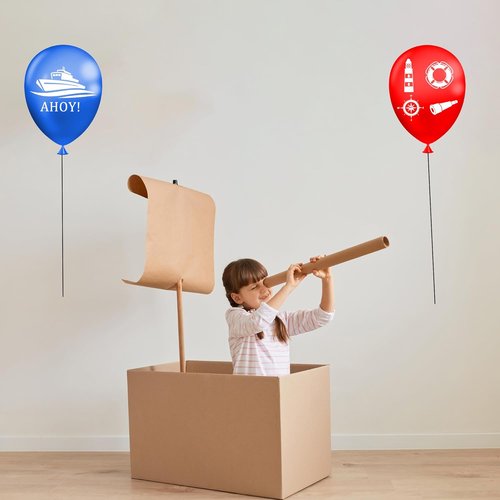 CupaPlay 50PCS Nautical Latex Balloons - Perfect for Coastal Beach Birthday & Classroom Parties