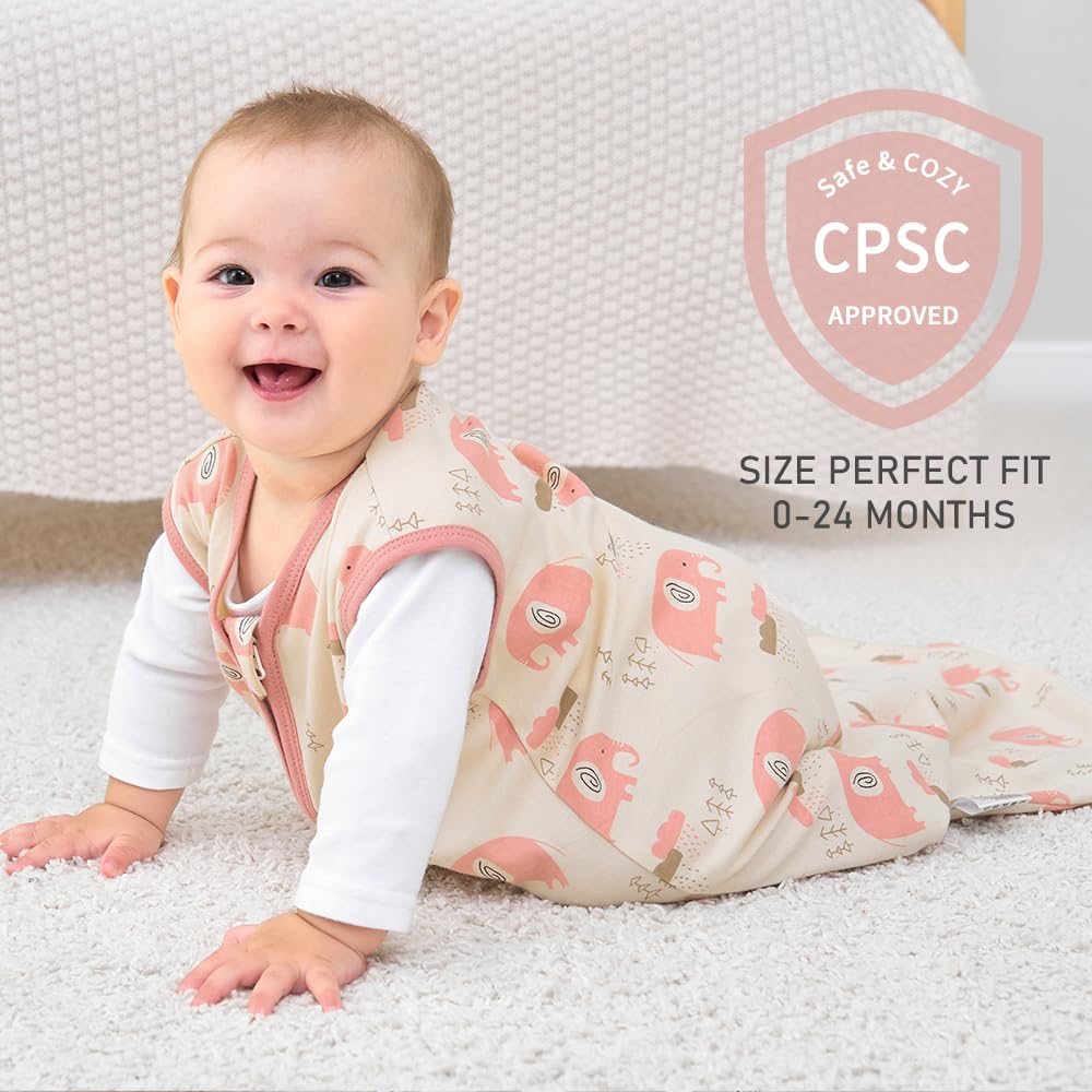 Yoofoss Baby Sleep Sack | 100% Organic Cotton Wearable Blanket for 12-18 Months | 3-Pack, Lightweight & Comfy