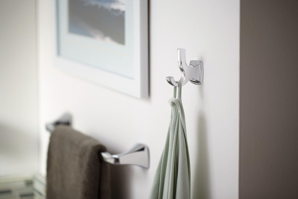 Moen Voss Brushed Nickel 24-Inch Bathroom Towel Bar, Wall Mounted Bath or Hand Hanging Rack, YB5124BN