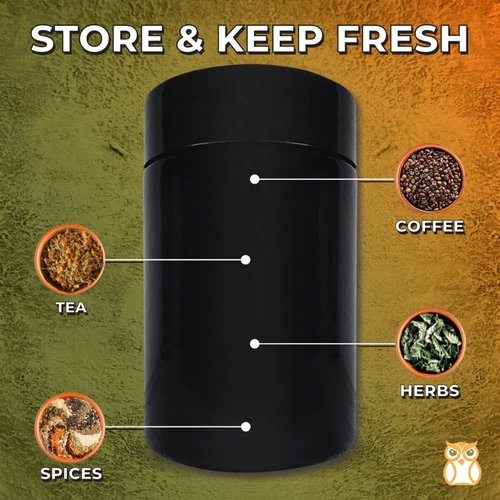 Treehouse Stash Jar Smell Proof Container (500mL) for Herbs, Spices, Coffee, Teas & More - Plus x2 Resealable Smell Proof Bags