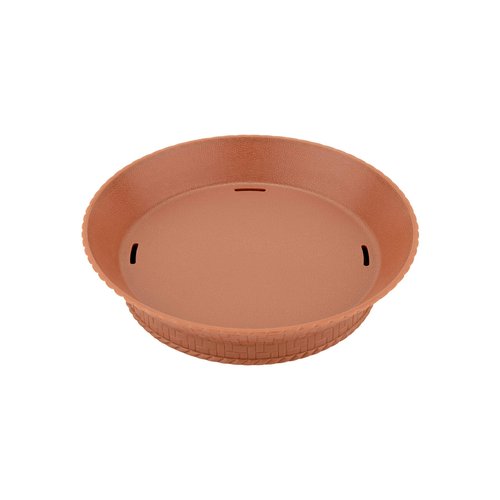 G.E.T. RB-880-TER Round Serving Basket with Base and Drainage, 10.5", Terra Cotta (Set of 12)