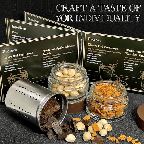 Krafterize Dark Green Whiskey Infusion Kit - DIY Bourbon Decanter Set for Men