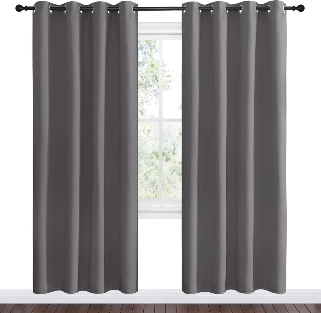 NICETOWN Blackout Curtains - Noise Reducing Thermal Insulated Drapes, 55 x 78 Inch, Gray (2 Panels)