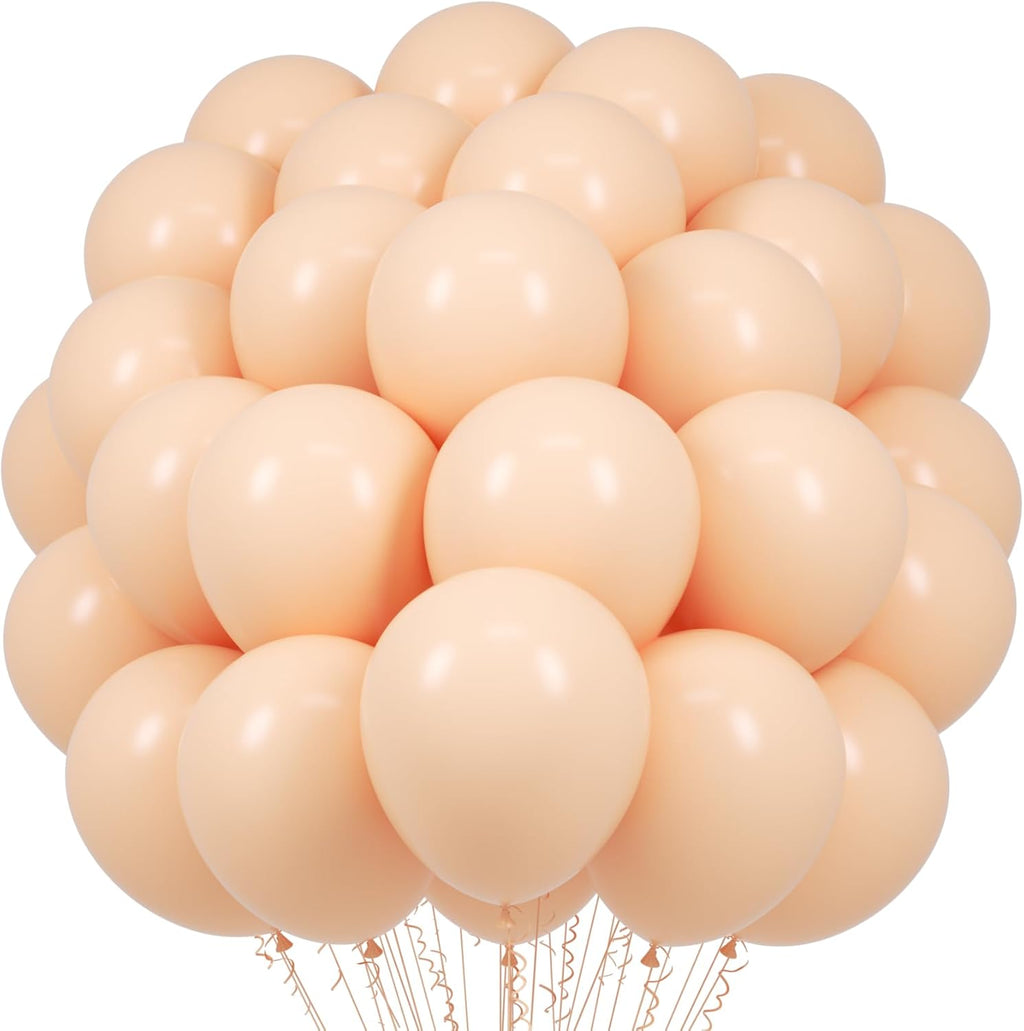 Voircoloria Pastel Orange Balloons - 66 Pack of 12-Inch Peach Latex for Parties & Celebrations