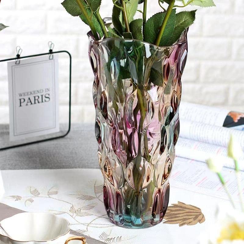 Heavy-Duty Crystal Glass Flower Vase for Modern Table Centerpieces