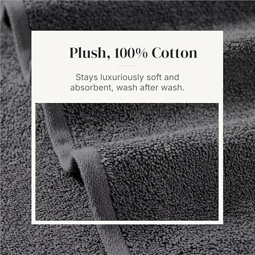 6-Piece Reversible Cotton Jacquard Towel Set - Absorbent Bath & Hand Towels