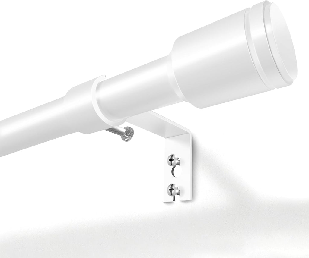 Adjustable 5/8” Diameter White Curtain Rods by [Brand Name] | 30-120 Inch for Windows with Brackets