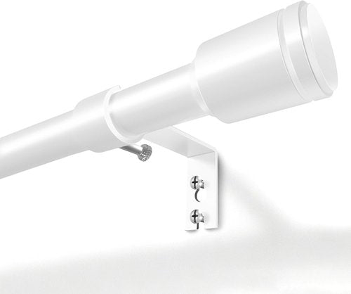 Adjustable 5/8” Diameter Curtain Rods by [Brand Name] | 30-60 Inch for 30-54 Inch Windows - White with Brackets