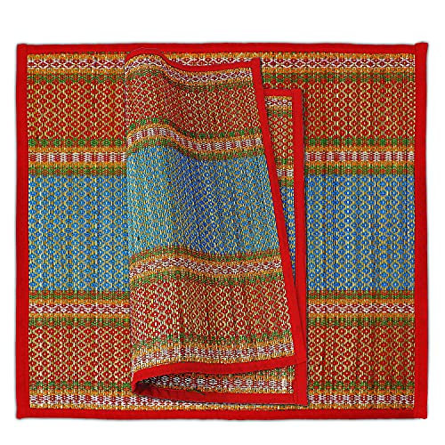 Handcrafted Natural River Grass Meditation Prayer Mats, 20x18 Inch, Set of 2