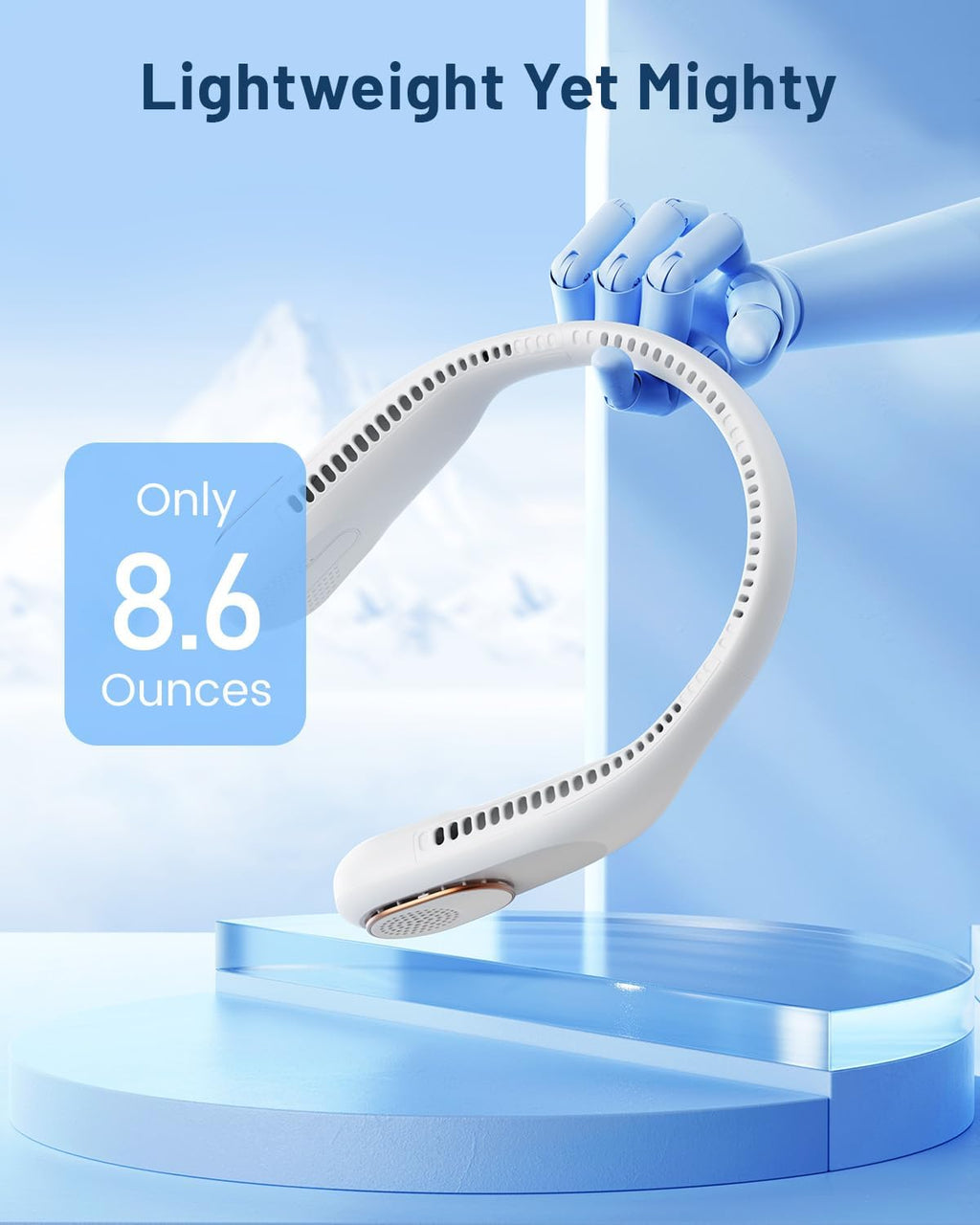 Sweetfull Portable Neck Fan - 360° Bladeless Cooling | 4000mAh USB Rechargeable for Travel & Gifts