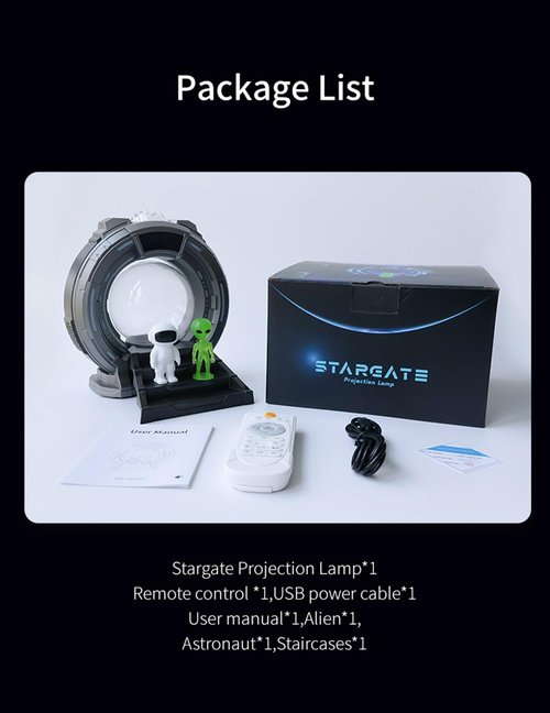 Northern Lights Projector Stargate Galaxy Night Light Plasma Globe Lamp with White Noise Sound Machine , Bluetooth Music, Time Alarm Clock, Kids Room Decor, Gift for Christmas Birthday Valentine's Day