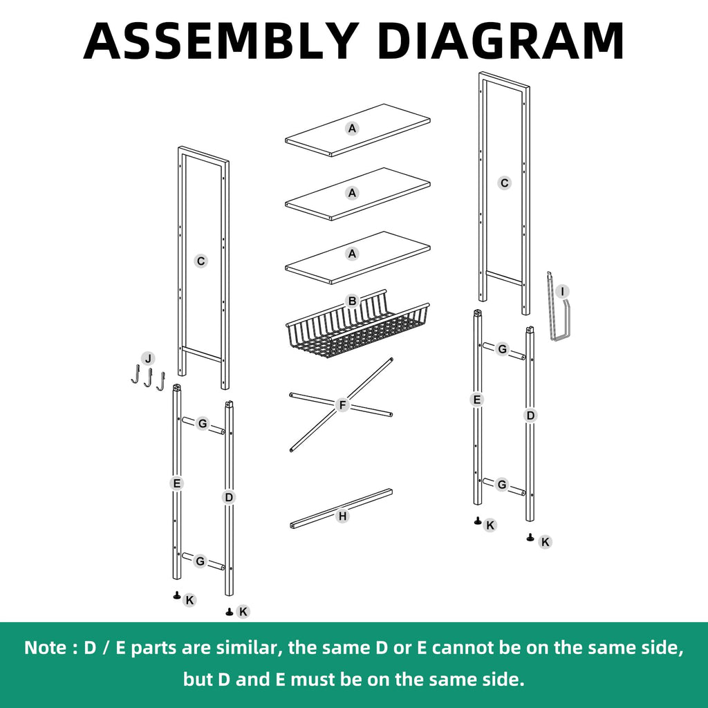 Kalrin Over-The-Toilet Storage Rack, 4-Tier Bathroom Organizer Shelf Over Toilet with Adjustable Shelf and Basket, Freestanding Space Saver Bathroom Shelves Above Toilet for Room (Avocado Green)