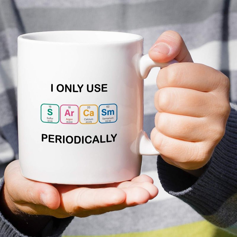 Retreez Funny Mug - I Only Use Sarcasm Periodically Chemist Chemistry Student Teacher Periodic 11 Oz Ceramic Coffee Mugs - Funny, Sarcastic, Inspirational birthday gifts for friends, coworkers dad mom