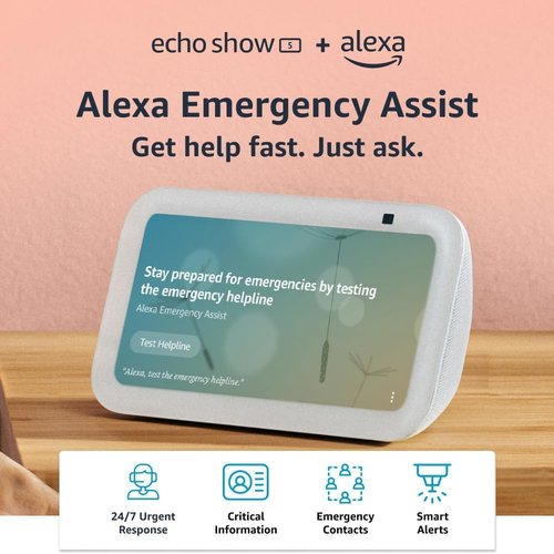 Echo Show 5 (3rd Gen) - Smart Display with Adjustable Stand & USB-C Charging Port | Charcoal