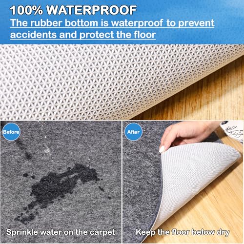 8x10 ft Non-Slip Rug Pad, Waterproof Felt Carpet Padding for Hardwood Floors